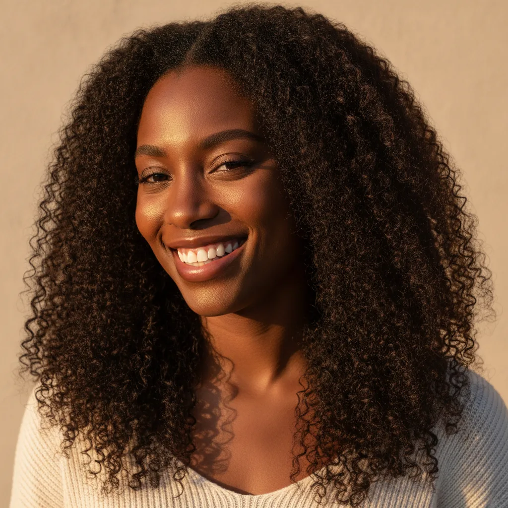 After — visibly longer, defined, healthy coils